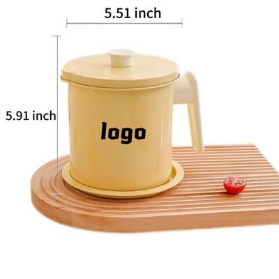 47 Oz Household Oil Filter Pot With Filter Screen