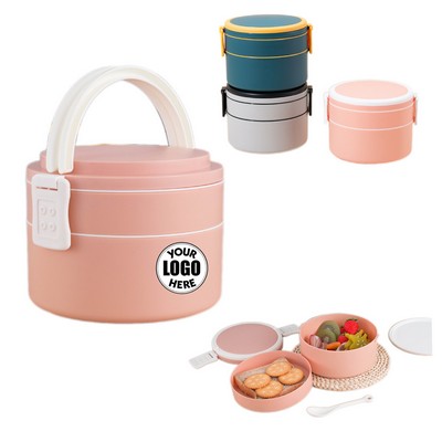 Circular Double-Layer Portable Lunch Box
