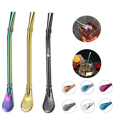 Yerba Mate Filter Straw Stirring Spoon