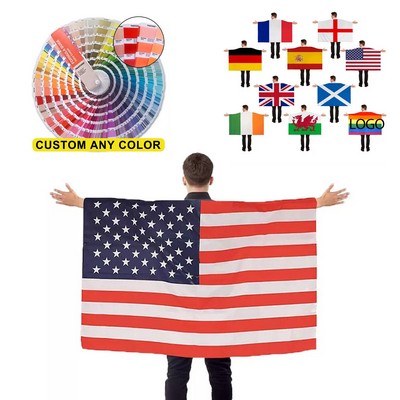 5 X 3 Feet Digital Printing Polyester Body Cape Flag