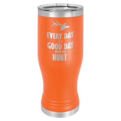 Polar Camel Orange 20 oz. Pilsner with Clear Lid