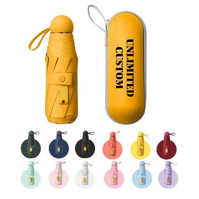 Compact Windproof Sun & Rain Pocket Umbrella with Case