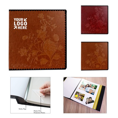 Photo Album Scrapbook with Leather Hardcover