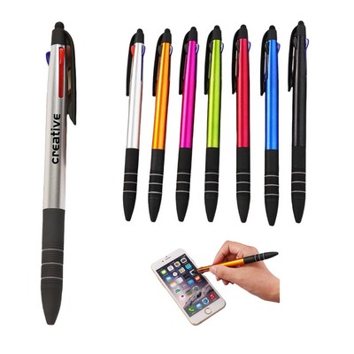 Three Colour Ballpoint Pen with Stylus