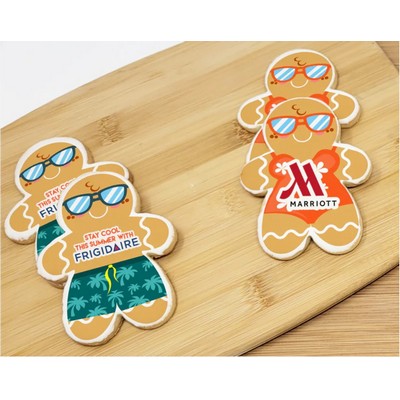 3.5" Summer Gingerbread Man Shaped Logo Sugar Cookie