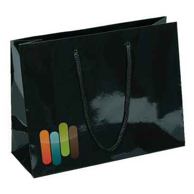 9 x 3-1/2 x 7 Custom Printed Black Gloss Euro Tote 100/ctn