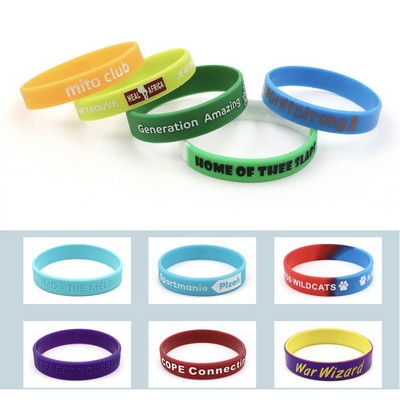 1/2" Custom Debossed Silicone wristband