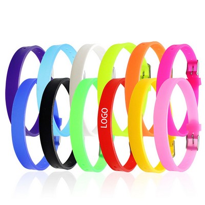 Silicone Colorful Wristband with Buckle
