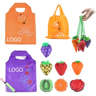 Foldable Polyester Grocery Shopping Tote Bag (Fruit)
