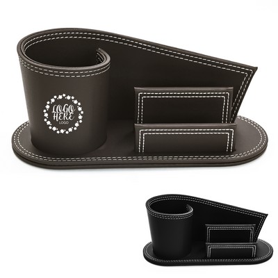 PU Multifunctional Desktop Pencil Holder