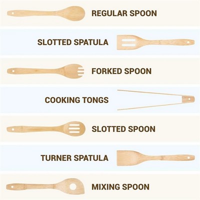 Natural Durable Bamboo Kitchen Utensil Set for Cooking