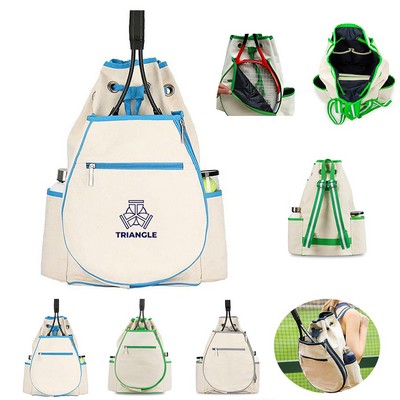 Tennis Canvas Backpack Lightweight Racket Bag