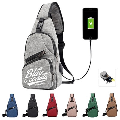 Waterproof Oxford Sling Bag with Multiple Pocket