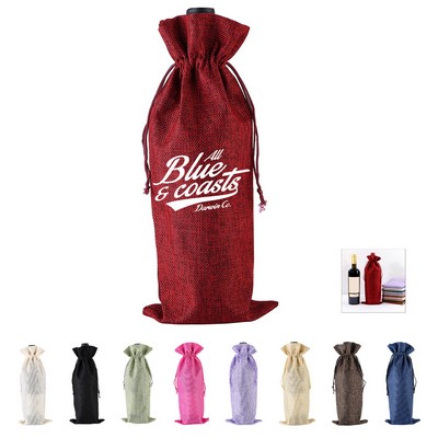 Eco-Friendly Wine Bottle Drawstring Gift Bag