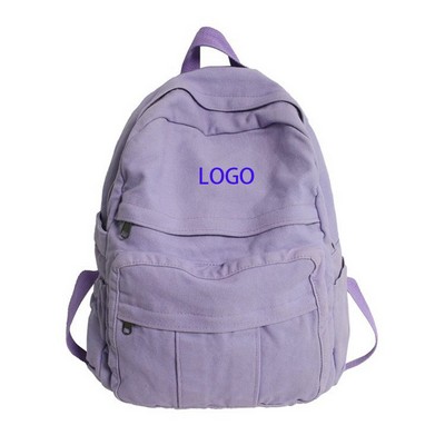 Lightweight Portable Denim Double-Shoulder School Backpack