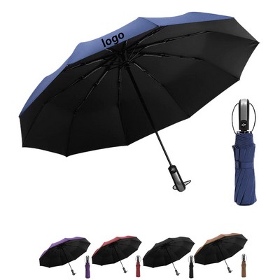 Compact Travel Folding Umbrella - Large Windproof Canopy