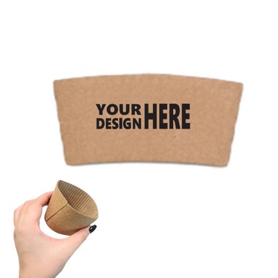 Disposable Corrugated Kraft Coffee Cup Sleeve Custom