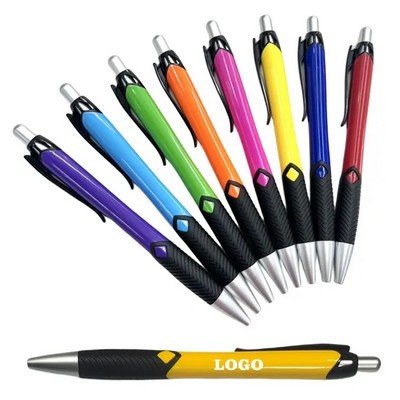 Plastic Ballpoint Pen With Rubber Sleeve