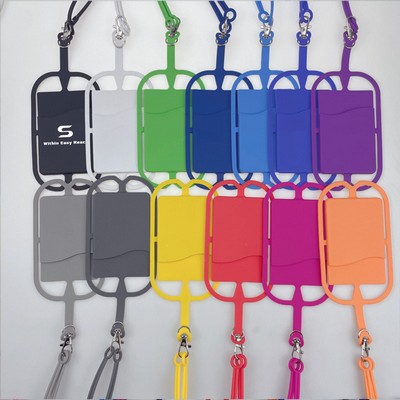 Silicone Lanyard Phone Holder Wallet