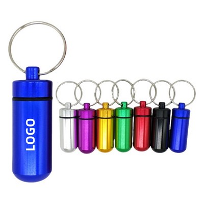 Aluminum Alloy Pill Holder Keychain