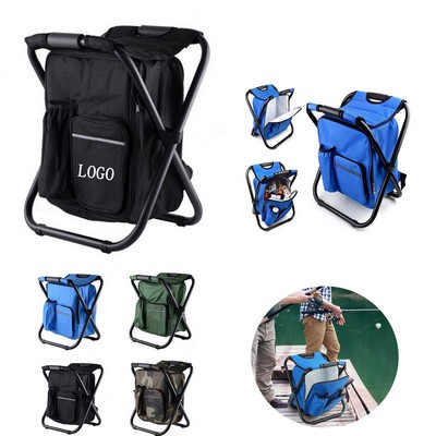 Compact Folding PVC-Oxford-Steel Cooler-Seating Backpack