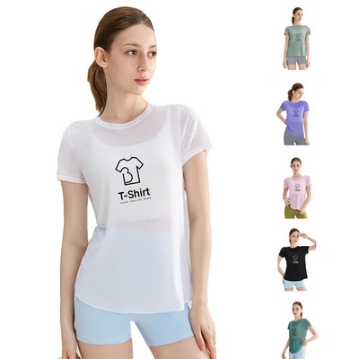 Breathable Yoga Bra Cover-Up Short Sleeve