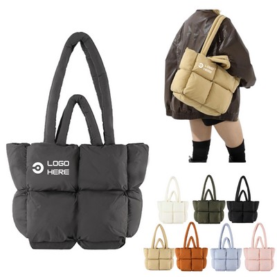 Large Quilted Puffy Handbag