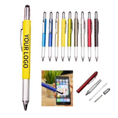 Stylus & Ballpoint & Ruler & Screwdriver & Multifunction Level Tool Pen