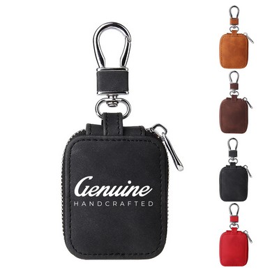 PU Leather Earphone Case with Keychain