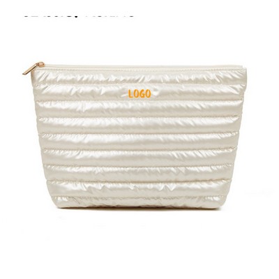 Puffy Quilted Nylon Cosmetic Pouch