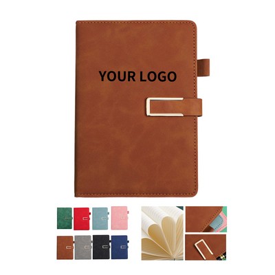 A5 Hardcover Leather Notebook With Lined Paper 200 Pages