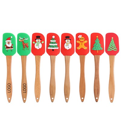 Christmas Silicone Spatula with Wooden Handle