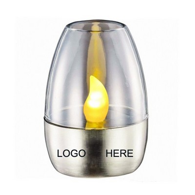 Solar Powered Stainless Steel Electronic Tea Light Decoration Lamp