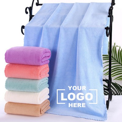 Luxurious Coral Velvet Bath Towel