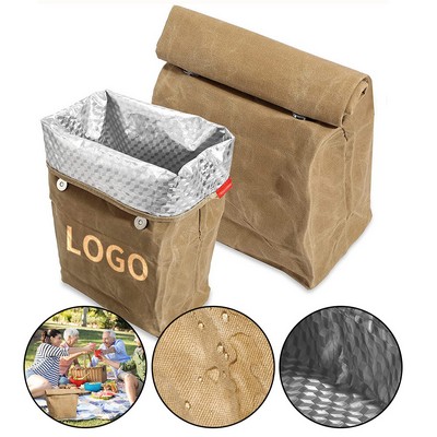 Handcrafted Beeswax-Coated Lunch Tote