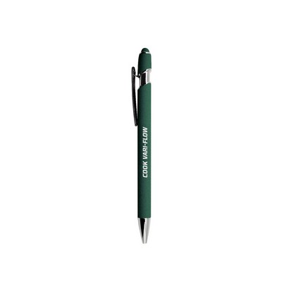 Soft Rubber Finish Click Metal Ballpoint Stylus Pen
