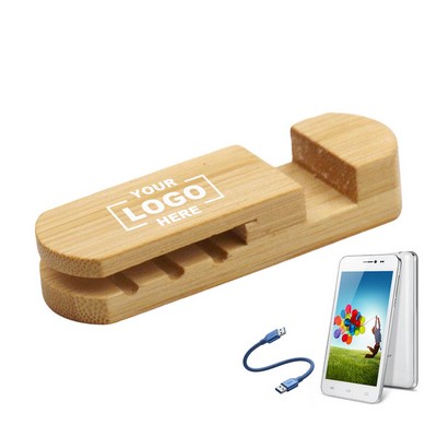 Eco-Friendly 2-in-1 Bamboo Phone Stand