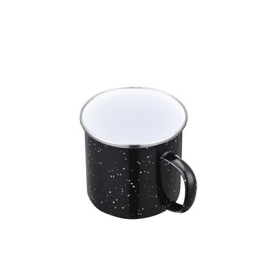 Endura 21 oz Black Enamel Mug with SS Rim