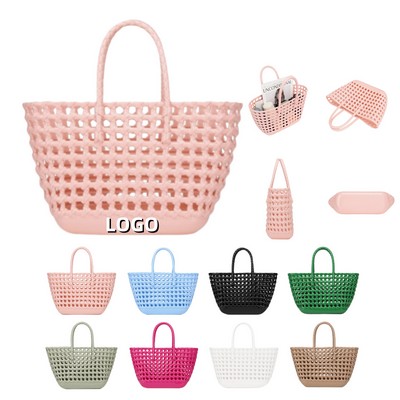 PVC Imitation Woven Handbag
