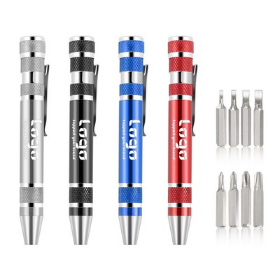 8 into 1 Pocket Screwdriver Kit w/Clip