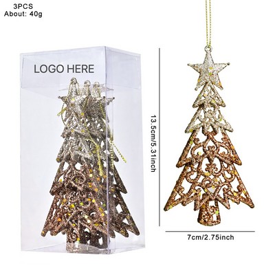 Christmas Tree Top Star Hanging Ornament Glitter Holiday Decor