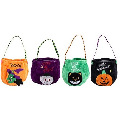 8.5'' Halloween Trick Or Treat Candy Bag Buckets With Handle