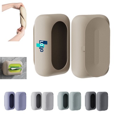 Silicone suction cup tissue box