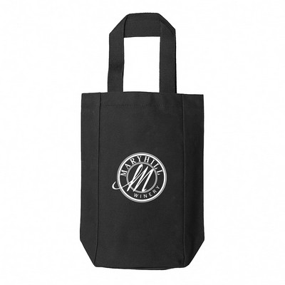 Canvas Double Bottle Wine Tote ( 5.5"W X 10.5"H X 3" )