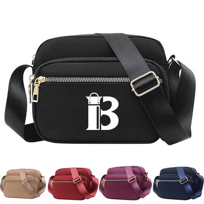 Nylon Crossbody Bag w/ Adjustable Shoulder Strap