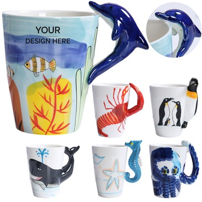 15 Oz. Ocean Animal Handle Ceramic Mug