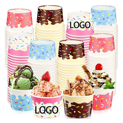 4 Oz. Custom Ice Cream Paper Dessert/Food Cup