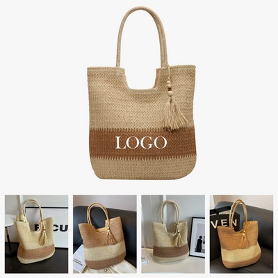 Beachside Wicker Tote Bag