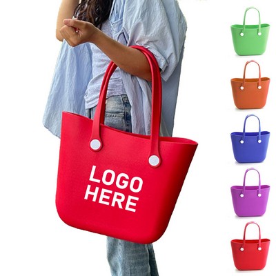 Crescent Shaped EVA Beach Tote with Strap