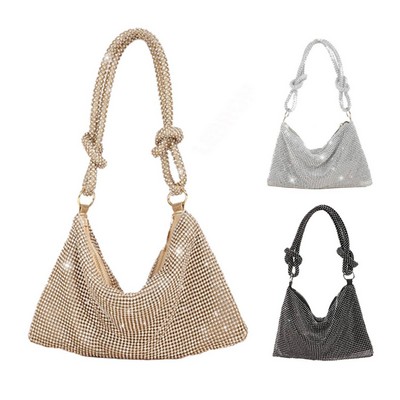 Rhinestone Sparkly Evening Silver Diamond bag